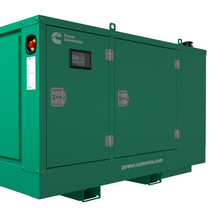 22kVA Cummins diesel generator with compact acoustic enclosure for efficient standby or prime power supply.